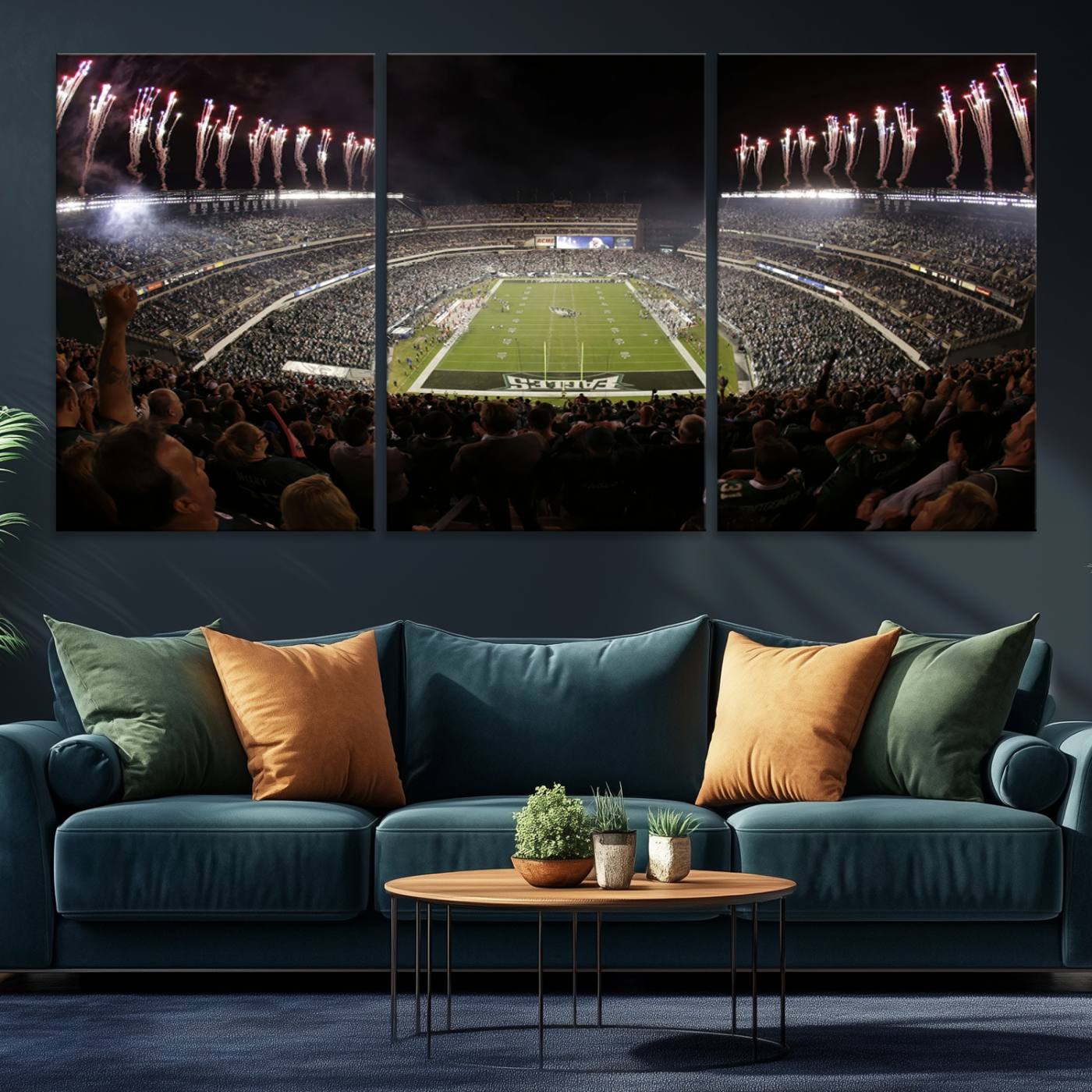 70773-MGV-CV-36X24-Eagles Field Stadium Wall Art - Philadelphia Eagles Football Team Print - Philadelphia Lincoln Financial Field Stadium Wall Art Canvas Print