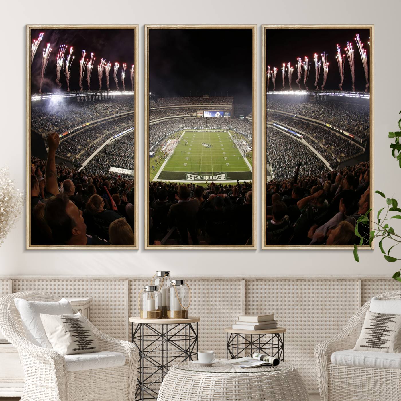 70773-MGV-CV-36X24-Eagles Field Stadium Wall Art - Philadelphia Eagles Football Team Print - Philadelphia Lincoln Financial Field Stadium Wall Art Canvas Print