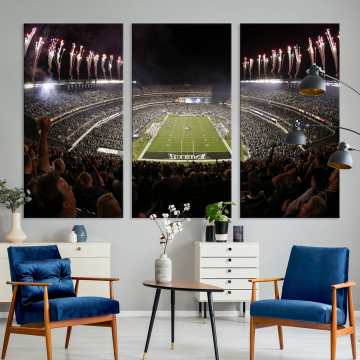 Eagles Field Stadium Wall Art - Philadelphia Eagles Football Team Print - Philadelphia Lincoln Financial Field Stadium Wall Art Canvas Print