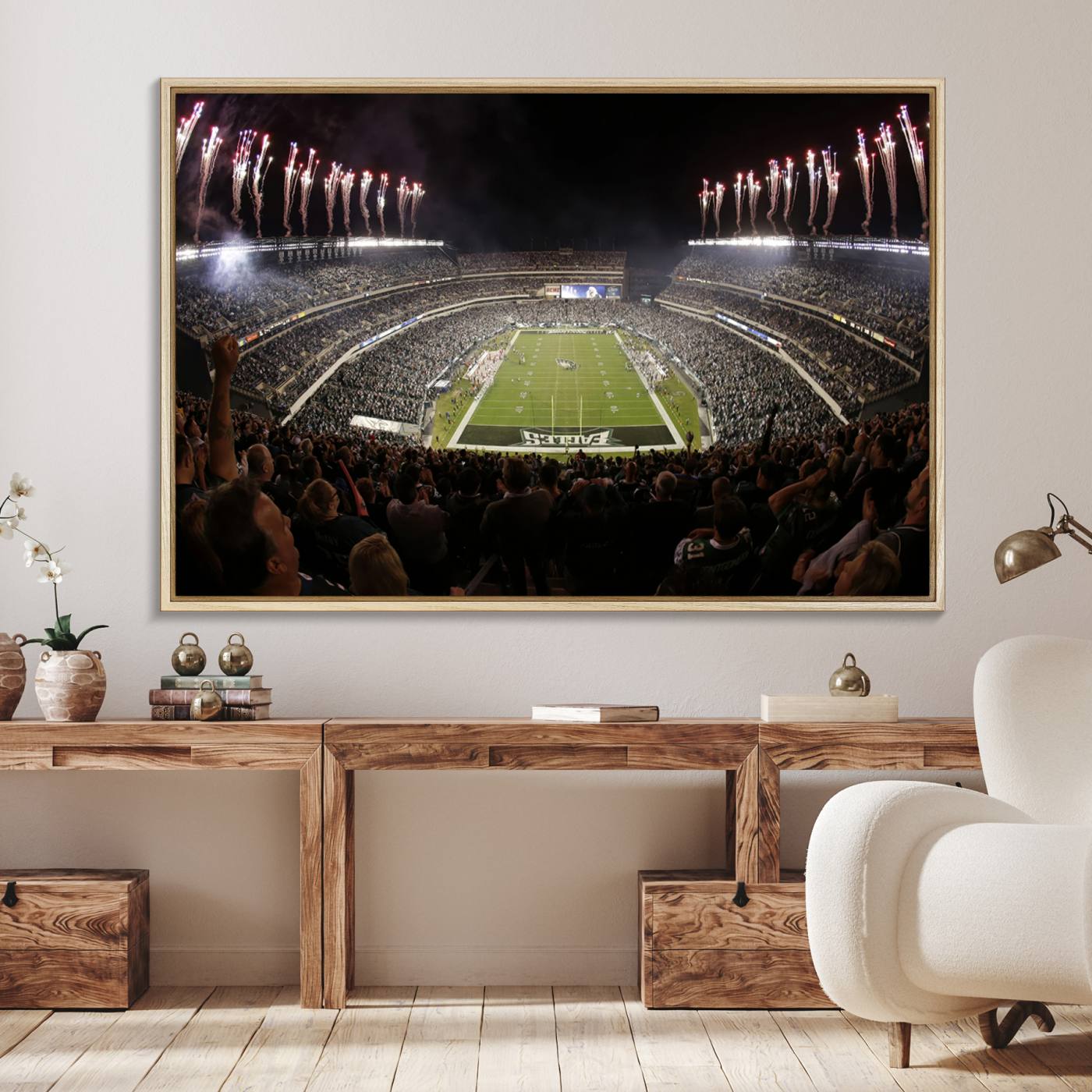 70773-MGV-FC-36X24_Natural-Eagles Field Stadium Wall Art - Philadelphia Eagles Football Team Print - Philadelphia Lincoln Financial Field Stadium Wall Art Canvas Print