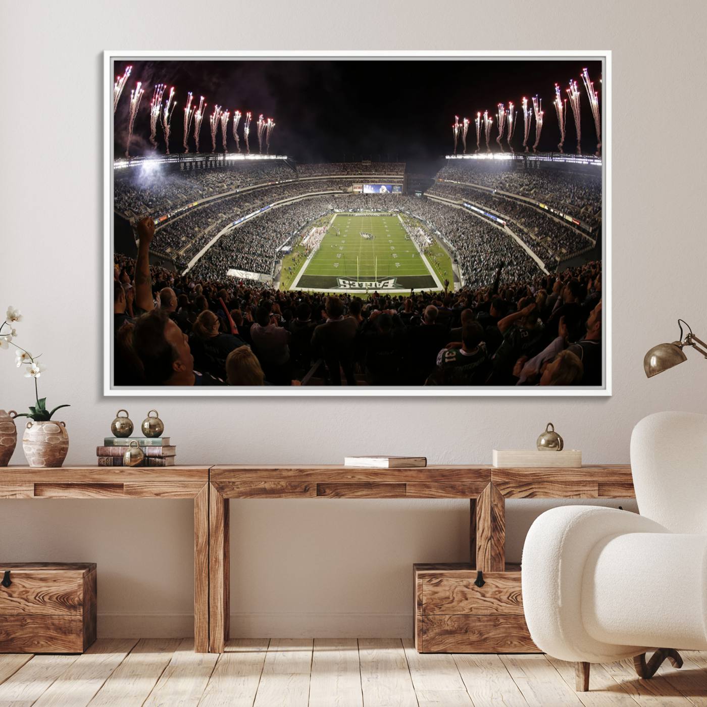 70773-MGV-FC-36X24_White-Eagles Field Stadium Wall Art - Philadelphia Eagles Football Team Print - Philadelphia Lincoln Financial Field Stadium Wall Art Canvas Print
