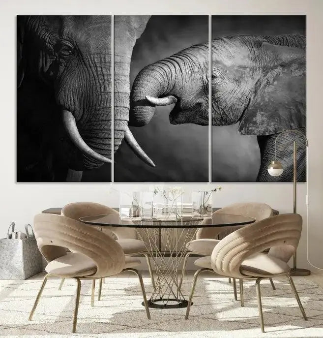 Elephant Family Wall Art Canvas Print 