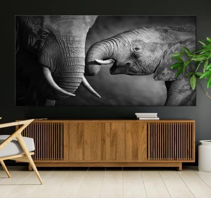 Elephant Family Wall Art Canvas Print 