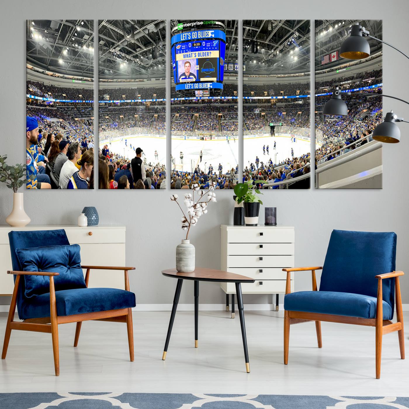 55708-MGV-CV-36X24-Enterprise Center | Missouri St. Louis Blues Ice Hockey Stadium Wall Art | Canvas Print | Ready to Hang