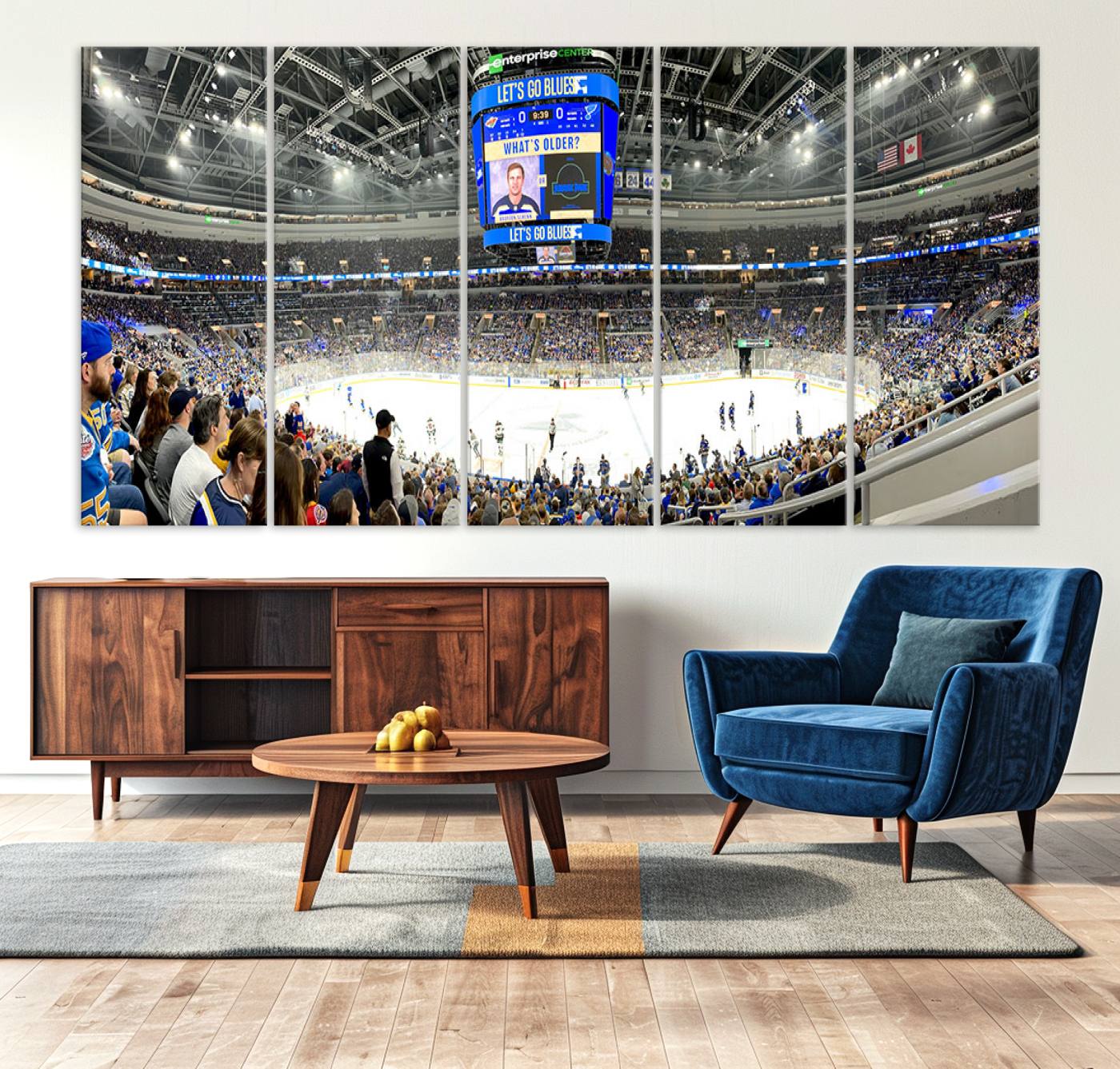 55708-MGV-CV-36X24-Enterprise Center | Missouri St. Louis Blues Ice Hockey Stadium Wall Art | Canvas Print | Ready to Hang