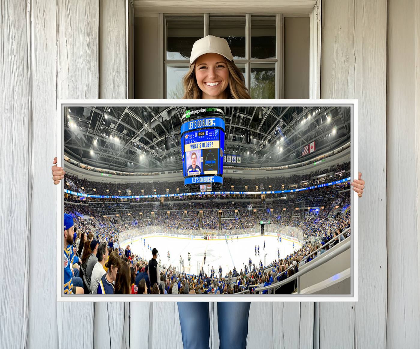 55708-MGV-CV-36X24-Enterprise Center | Missouri St. Louis Blues Ice Hockey Stadium Wall Art | Canvas Print | Ready to Hang