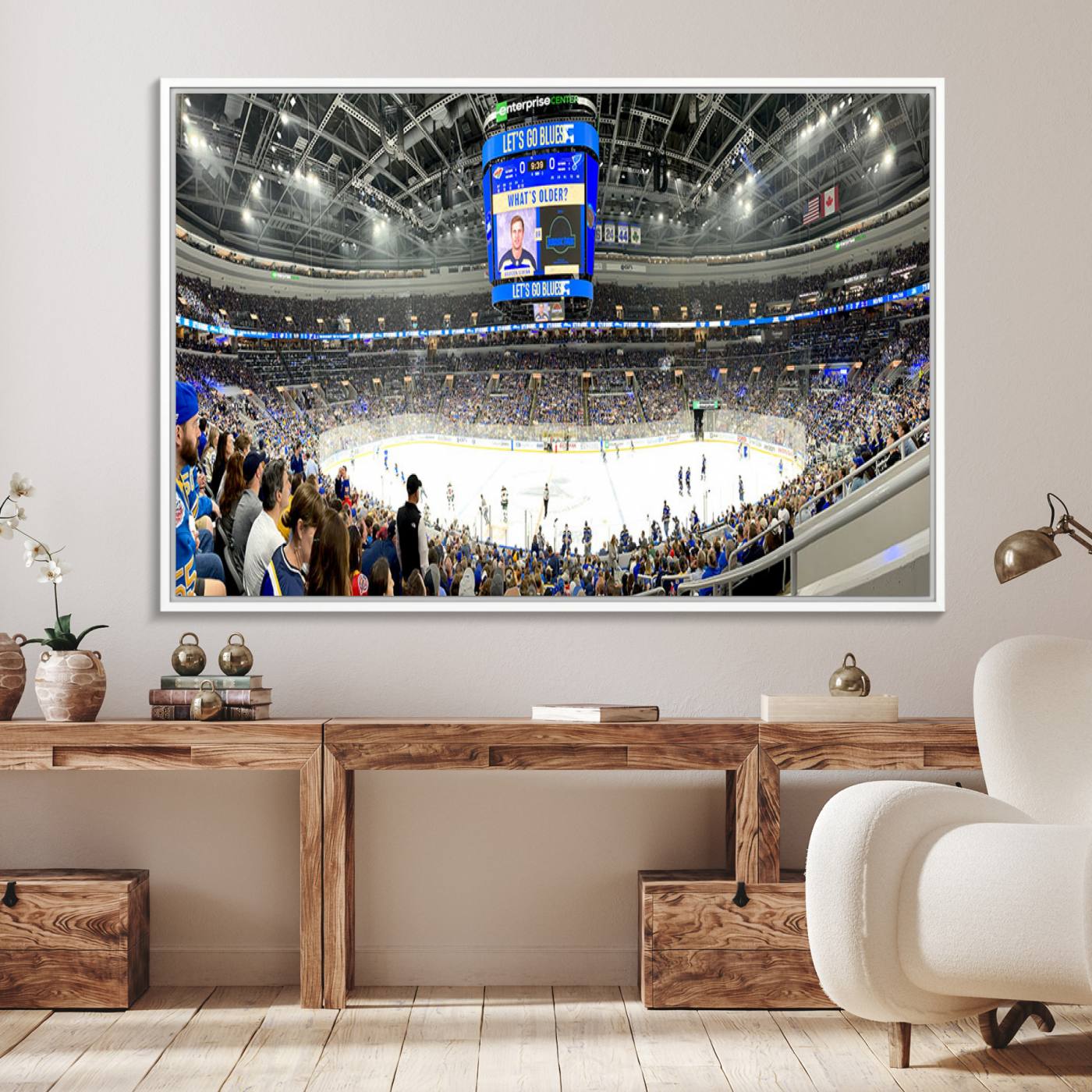 55708-MGV-FC-36X24_White-Enterprise Center | Missouri St. Louis Blues Ice Hockey Stadium Wall Art | Canvas Print | Ready to Hang