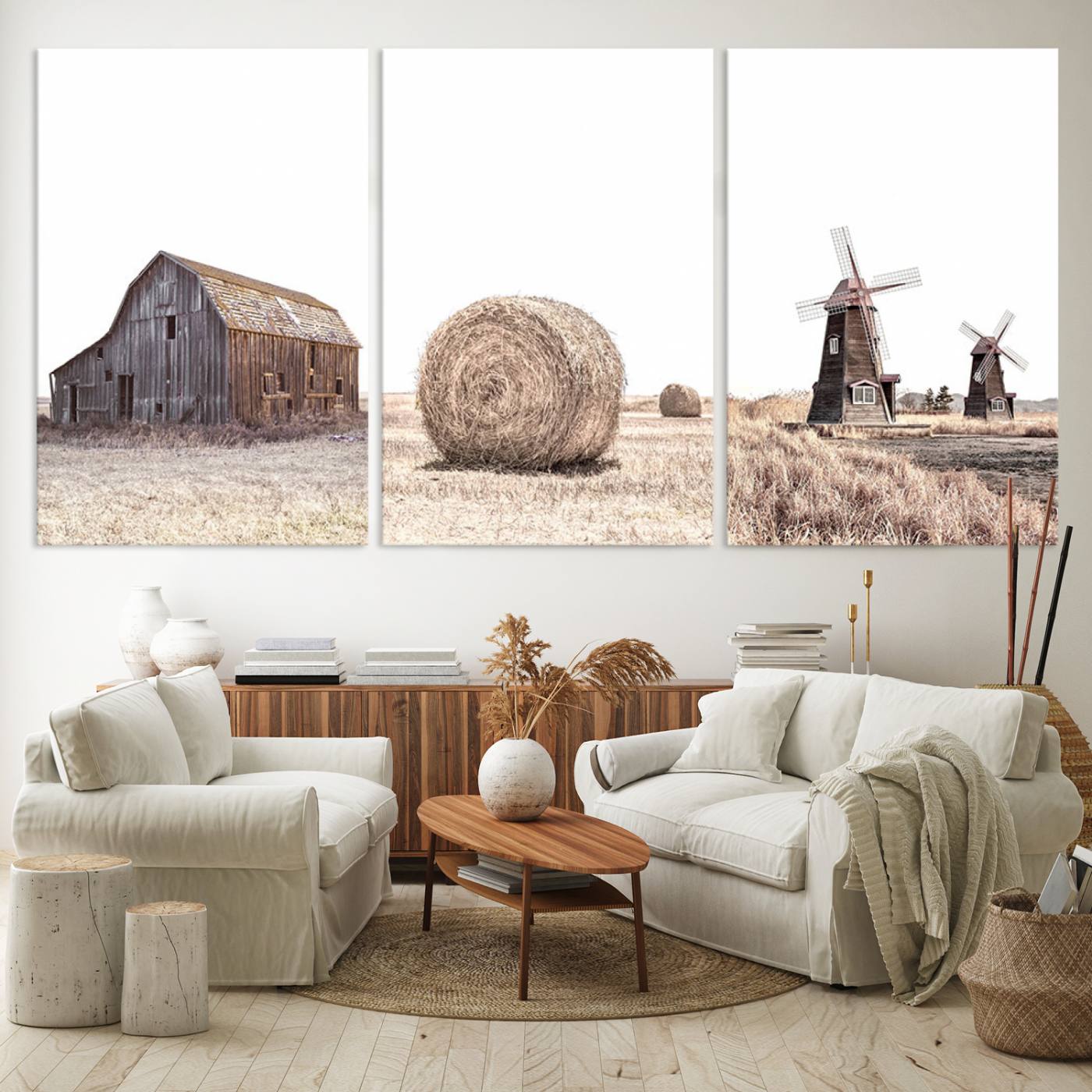 94971-MGV-CV-36X24-Farm Prints Set, Set of 3 Farmhouse Wall Art, Country House Decor, Barn Print, Wheat Print, Farmhouse Wall Art, Gallery Wall Art, Farm Print