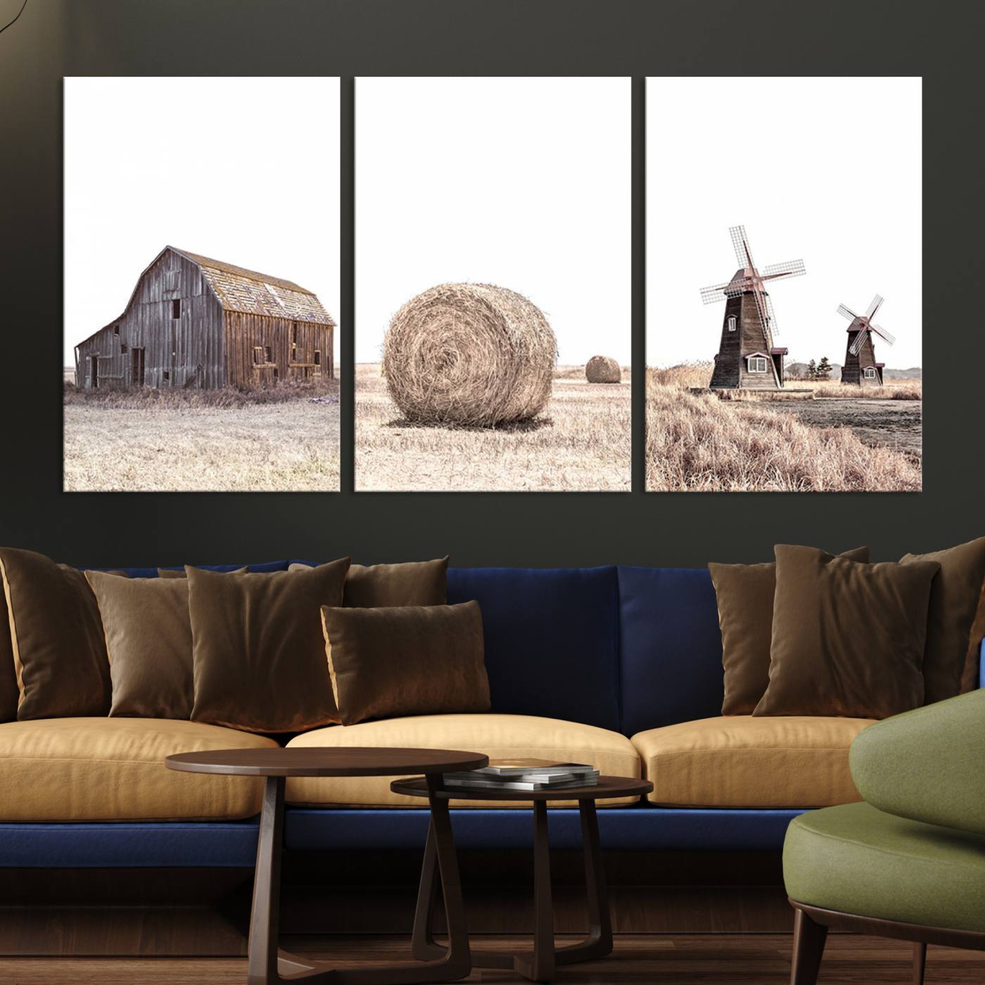 94971-MGV-CV-36X24-Farm Prints Set, Set of 3 Farmhouse Wall Art, Country House Decor, Barn Print, Wheat Print, Farmhouse Wall Art, Gallery Wall Art, Farm Print