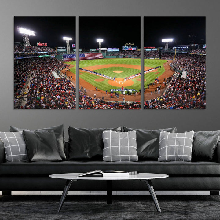 47365-MGV-CV-36X24-Fenway Park Wall Art Canvas Print | Large Baseball Stadium Canvas Print for Boston Red Sox Fans | Framed Ready-to-Hang Boston Sports Decor