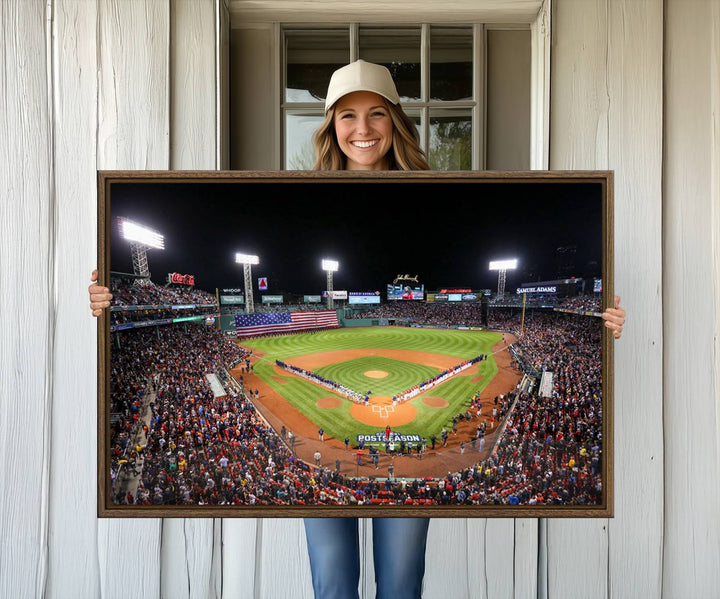47365-MGV-CV-36X24-Fenway Park Wall Art Canvas Print | Large Baseball Stadium Canvas Print for Boston Red Sox Fans | Framed Ready-to-Hang Boston Sports Decor