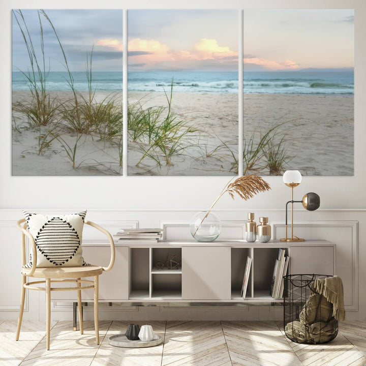 Test1001-MGV-CV-36X24-Flight Over Coastal Beach Landscape, Flight Over Coastal Beach Print Canvas Wall Art