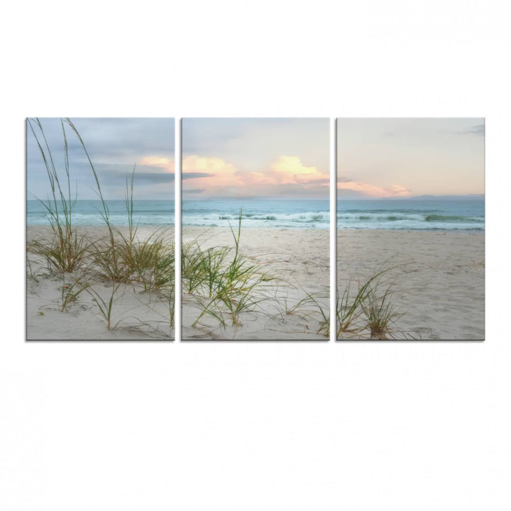 Test1001-MGV-CV-36X24-Flight Over Coastal Beach Landscape, Flight Over Coastal Beach Print Canvas Wall Art