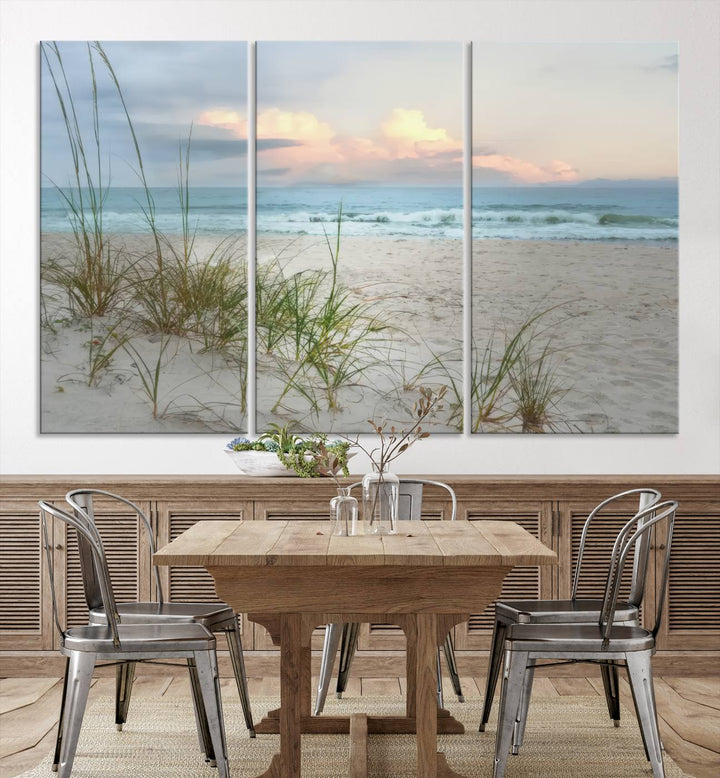 Test1001-MGV-CV-36X24-Flight Over Coastal Beach Landscape, Flight Over Coastal Beach Print Canvas Wall Art