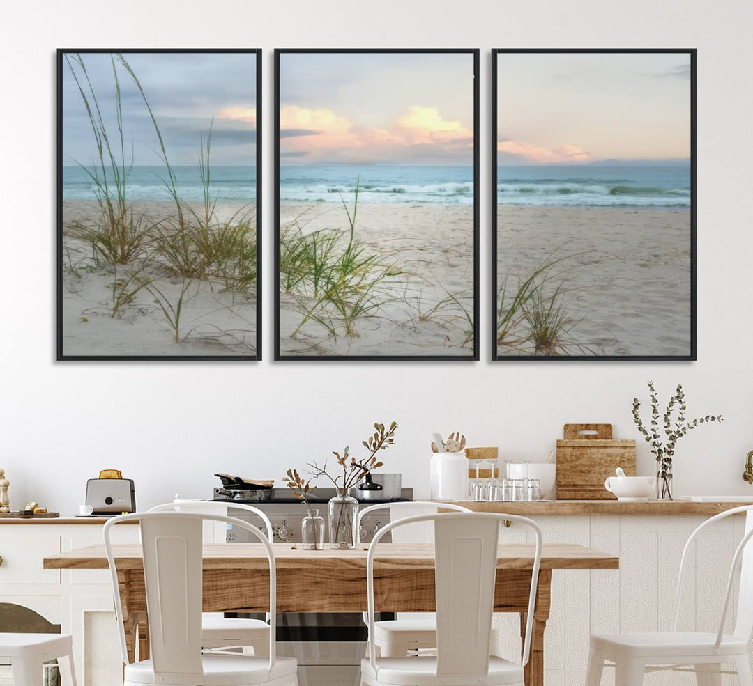 Test1001-MGV-CV-36X24-Flight Over Coastal Beach Landscape, Flight Over Coastal Beach Print Canvas Wall Art