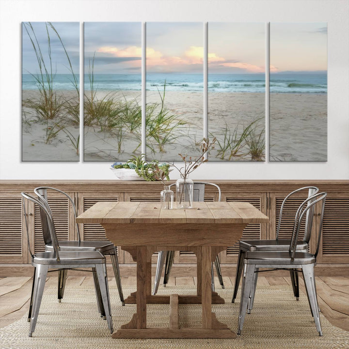 Test1001-MGV-CV-36X24-Flight Over Coastal Beach Landscape, Flight Over Coastal Beach Print Canvas Wall Art