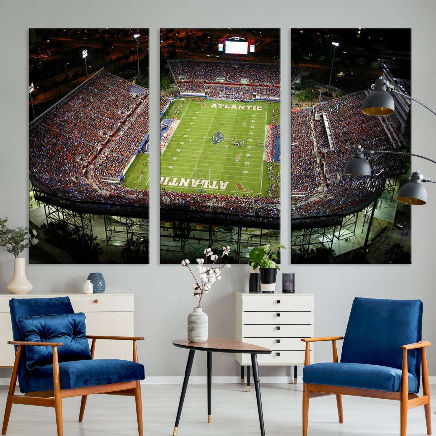 72354-MGV-CV-36X24-Florida Atlantic University Owls Football Team Print - Boca Raton FAU Stadium Wall Art Canvas Print