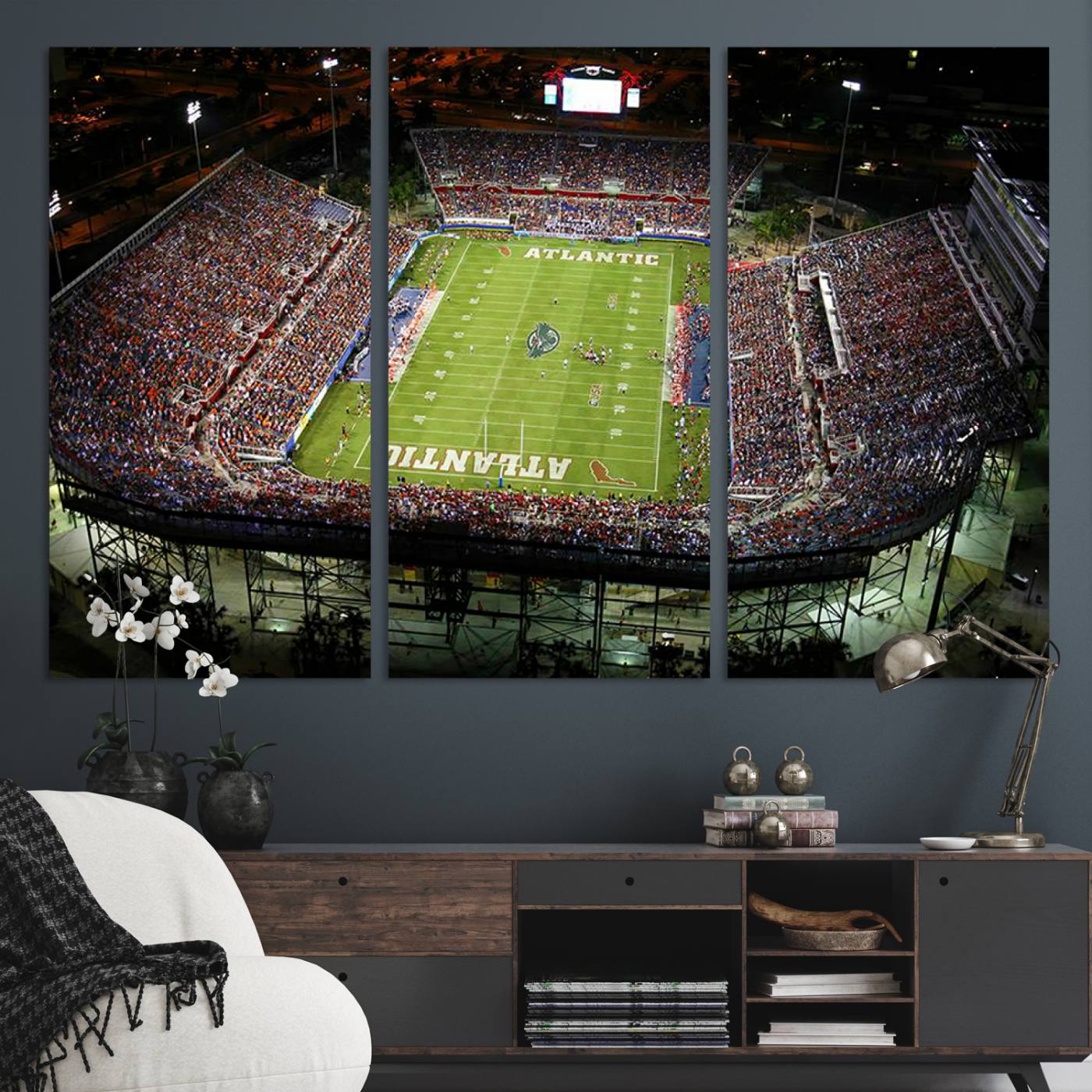 72354-MGV-CV-36X24-Florida Atlantic University Owls Football Team Print - Boca Raton FAU Stadium Wall Art Canvas Print
