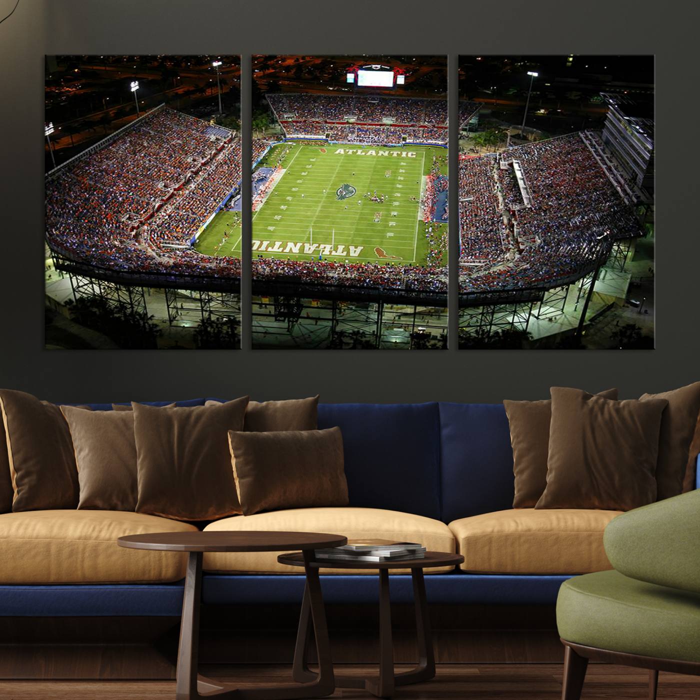 72354-MGV-CV-36X24-Florida Atlantic University Owls Football Team Print - Boca Raton FAU Stadium Wall Art Canvas Print