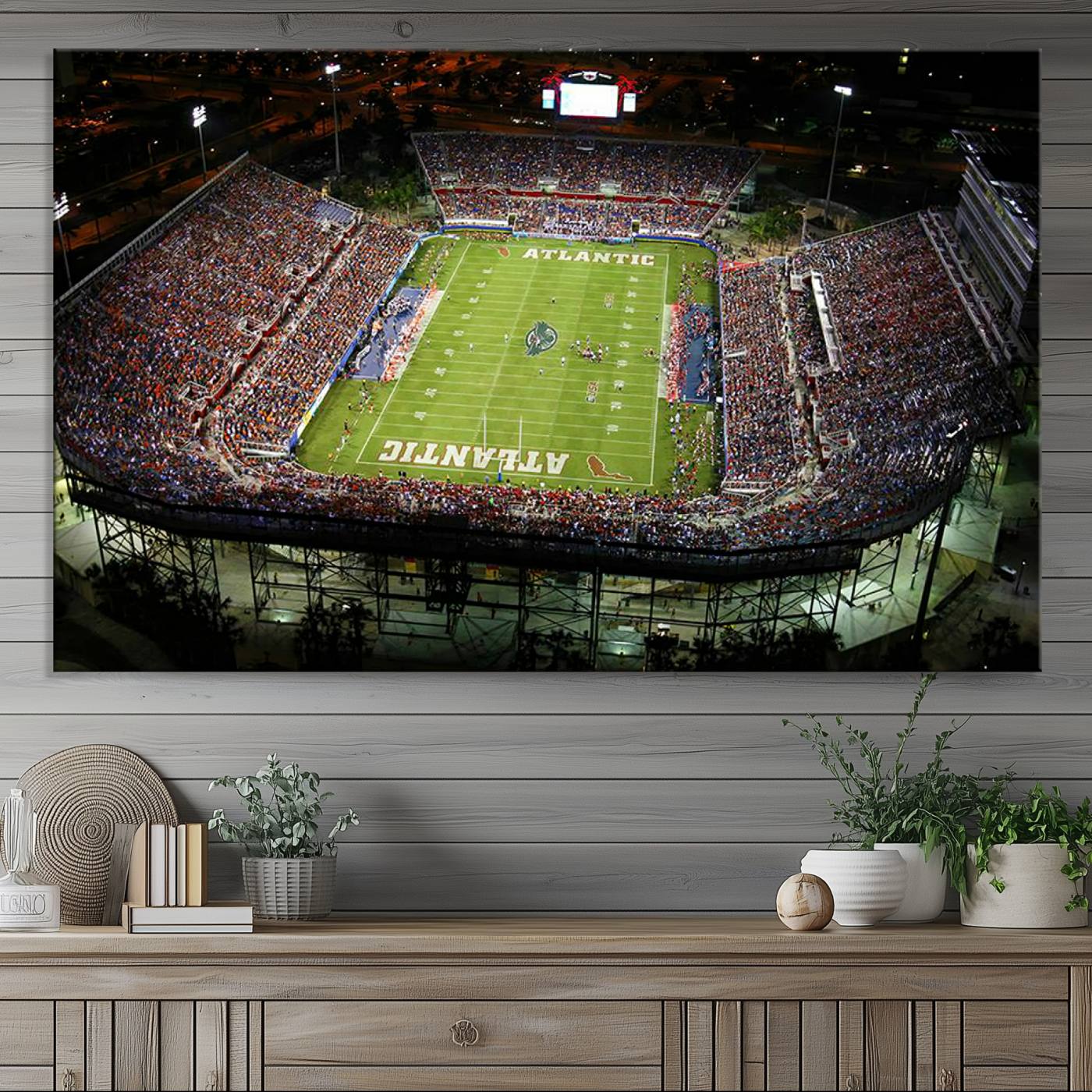 72354-MGV-CV-36X24-Florida Atlantic University Owls Football Team Print - Boca Raton FAU Stadium Wall Art Canvas Print