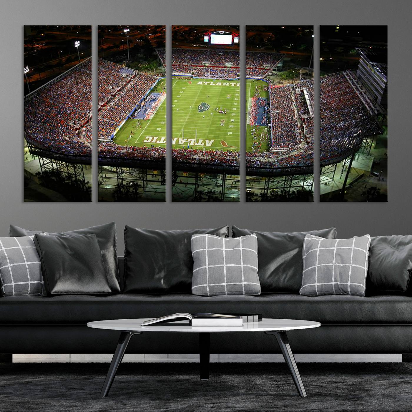 72354-MGV-CV-36X24-Florida Atlantic University Owls Football Team Print - Boca Raton FAU Stadium Wall Art Canvas Print