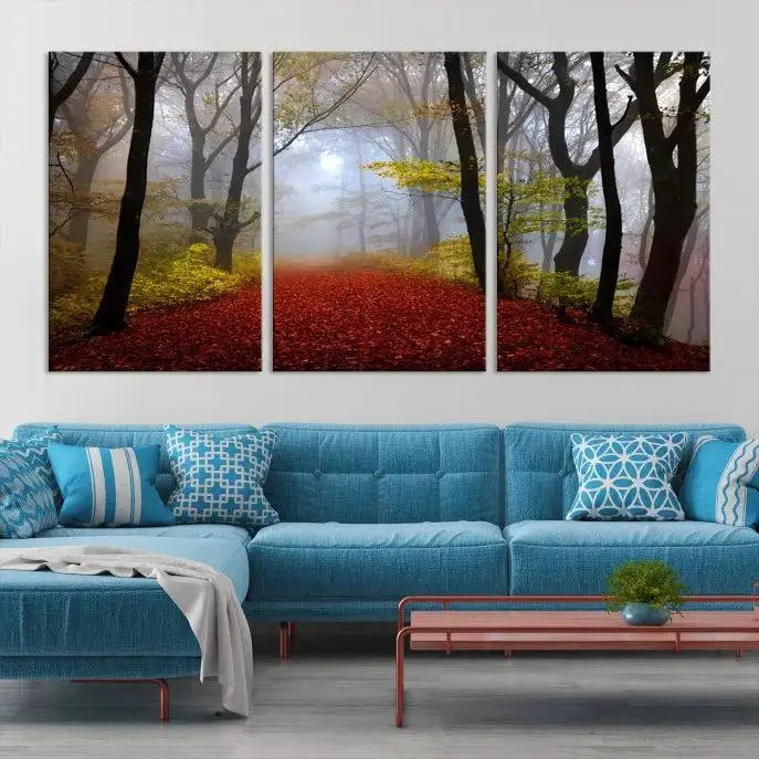 Foggy Forest Wall Art Landscape Canvas Print