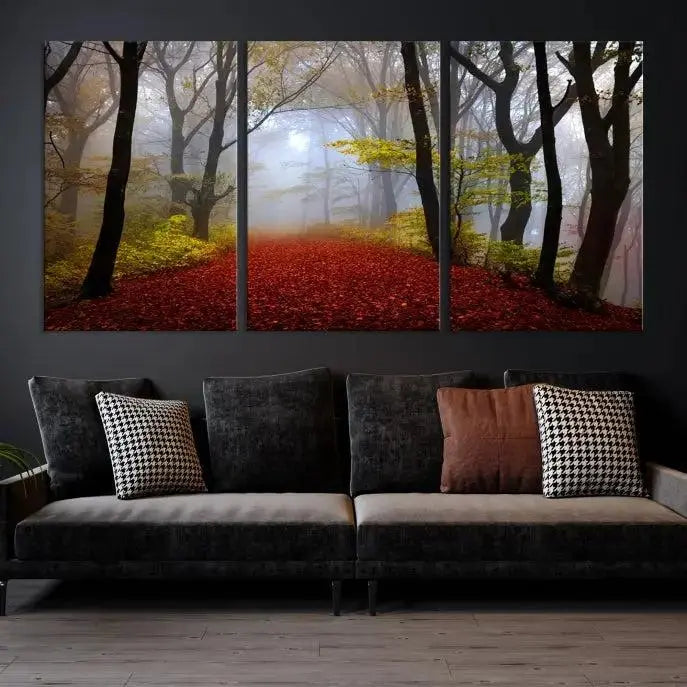 Foggy Forest Wall Art Landscape Canvas Print