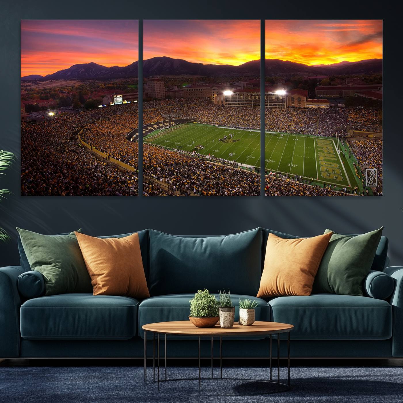 84649-MGV-CV-36X24-Folsom Field - University of Colorado Buffaloes Football Stadium, Colorado Buffaloes Wall Art Canvas Print