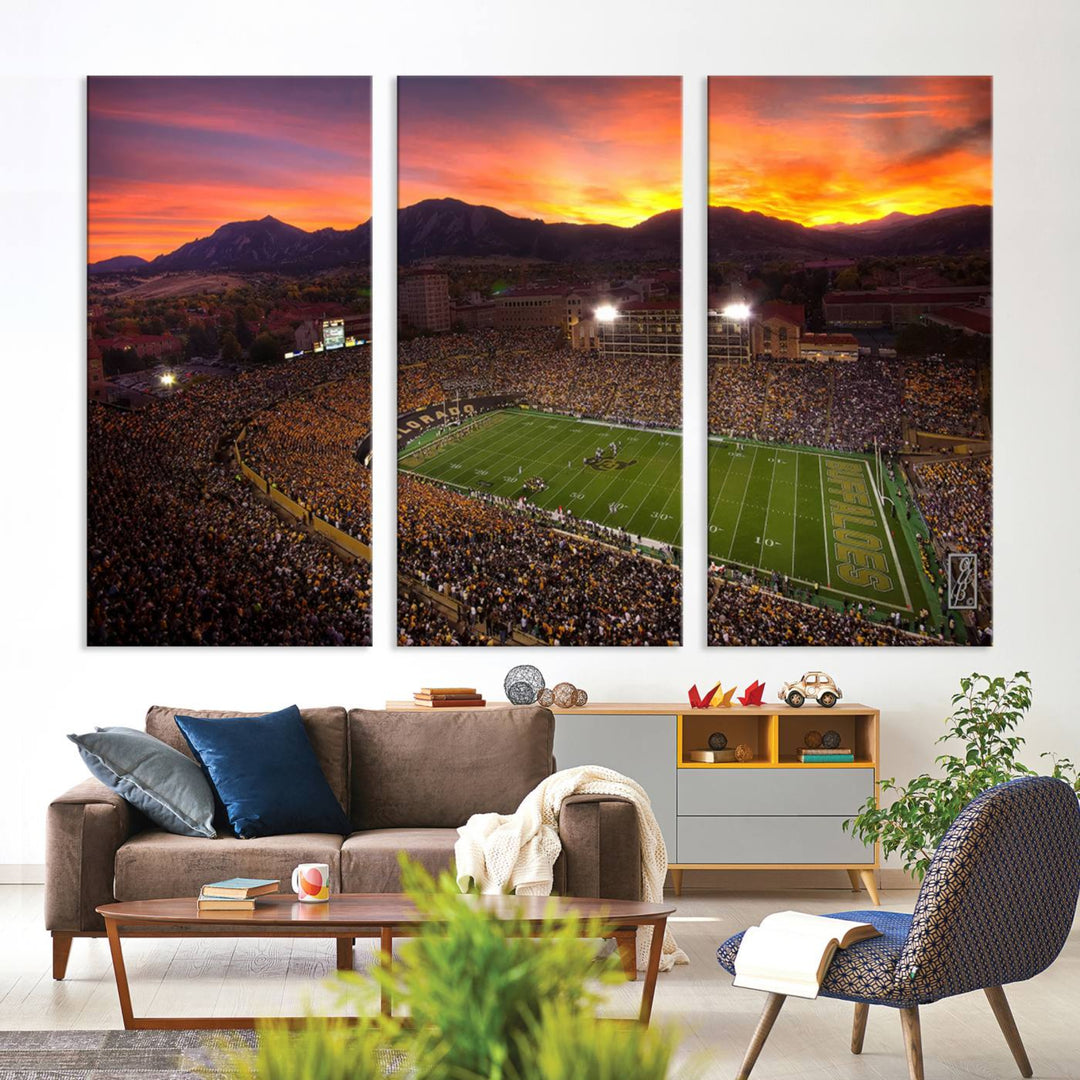 Folsom Field - University of Colorado Buffaloes Football Stadium, Colorado Buffaloes Wall Art Canvas Print