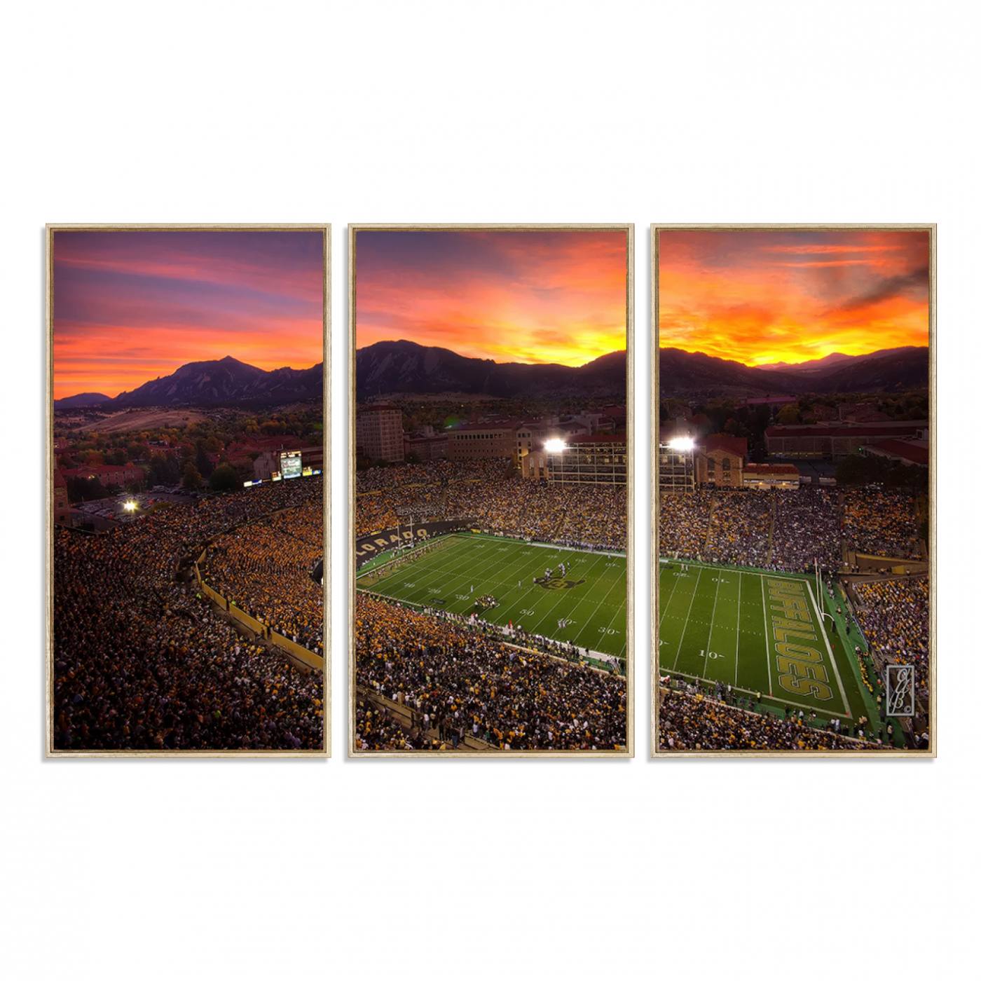 84649-MGV-FC-48X32-3P_Natural-Folsom Field - University of Colorado Buffaloes Football Stadium, Colorado Buffaloes Wall Art Canvas Print