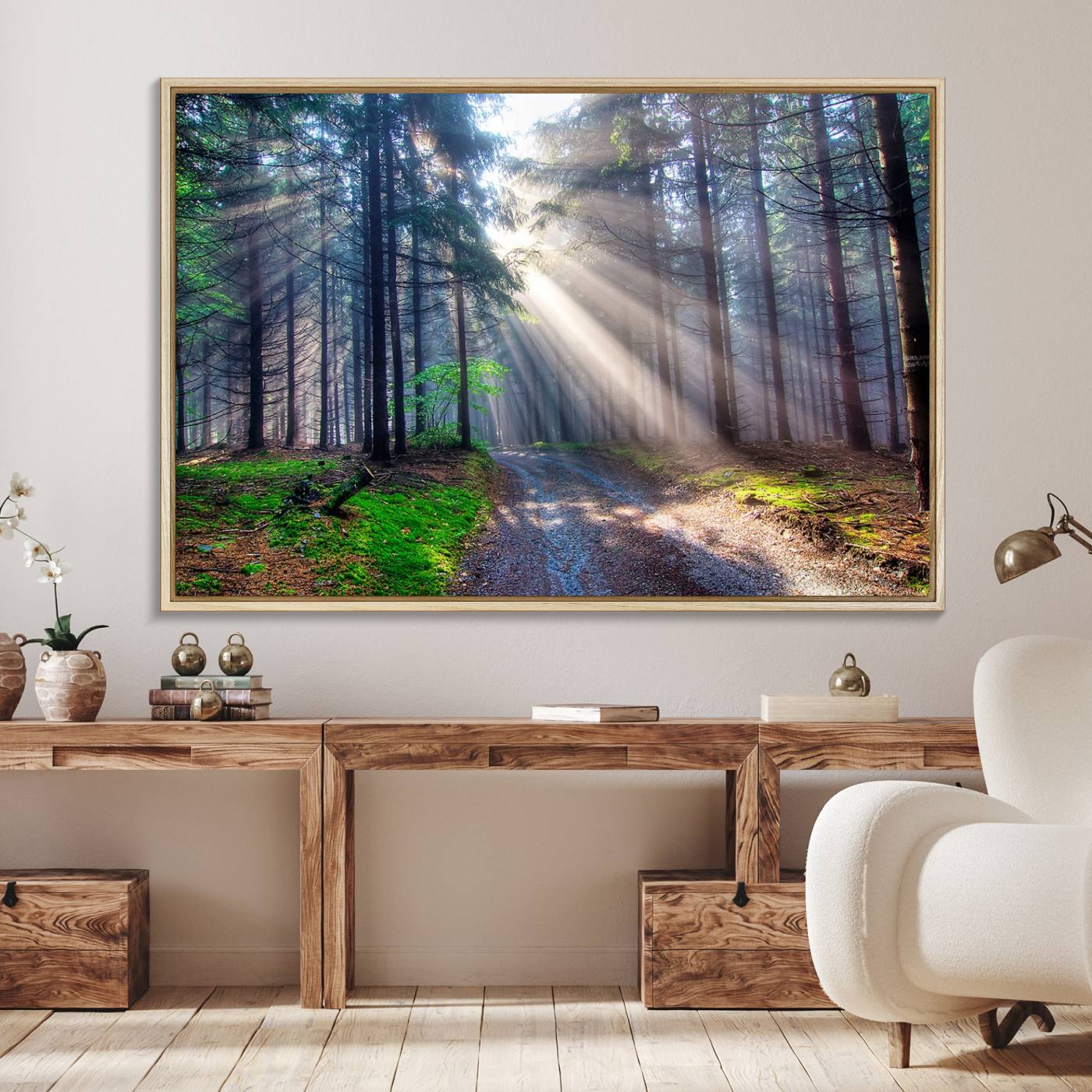 AllPosters.com 森の道　Forest Path (Canvas) Forest Pathway Poster with Serene Pathway | Poster Store US