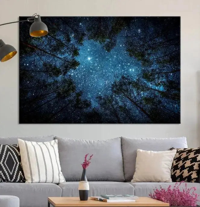 Forest and Stars Wall Art Canvas Print 