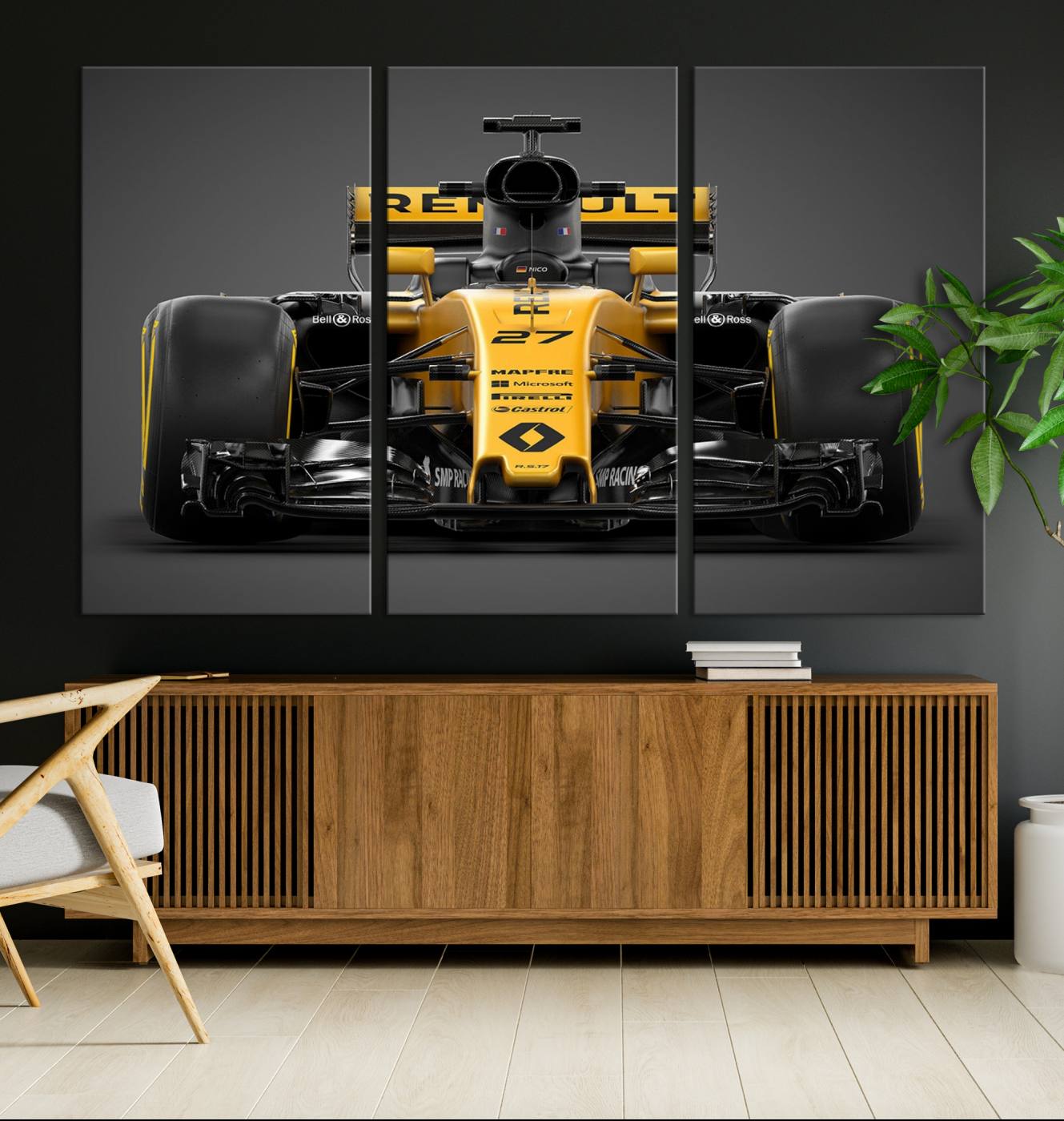 62882-MGV-CV-36X24-Formula 1 Car Canvas Wall Art Print F1 Renault Car Canvas Print
