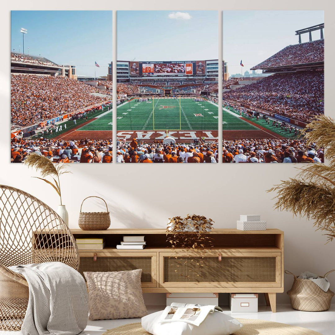 14826-MGV-CV-36X24-Framed Texas Memorial Stadium Canvas, University of Texas Longhorns Football Team Print - Austin Darrell K Royal-Texas Memorial Stadium at