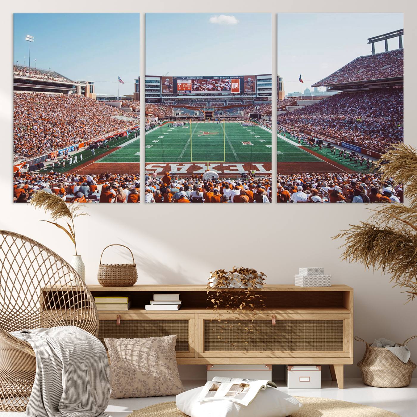 14826-MGV-CV-36X24-Framed Texas Memorial Stadium Canvas, University of Texas Longhorns Football Team Print - Austin Darrell K Royal-Texas Memorial Stadium at