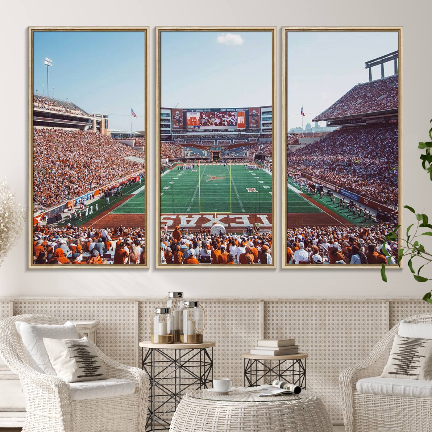 14826-MGV-CV-36X24-Framed Texas Memorial Stadium Canvas, University of Texas Longhorns Football Team Print - Austin Darrell K Royal-Texas Memorial Stadium at