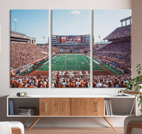 Framed Texas Memorial Stadium Canvas, University of Texas Longhorns Football Team Print - Austin Darrell K Royal-Texas Memorial Stadium at