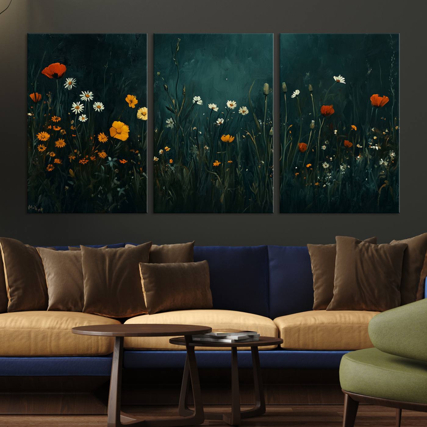 87037-MGV-CV-36X24-Framed Wildflower Field Wall Art, Framed Vintage Botanical Landscape Sign, Floral Decor, Modern Flowers Farmhouse Canvas Art