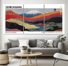 14839-MGV-CV-36X24-Framed Yayoi Kusama 1986 Wall Art Print – Japanese Wall Art Print, Wabi Sabi Yayoi Kusama Print - Vibrant Abstract Landscape Canvas Print