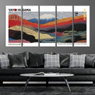 14839-MGV-CV-36X24-Framed Yayoi Kusama 1986 Wall Art Print – Japanese Wall Art Print, Wabi Sabi Yayoi Kusama Print - Vibrant Abstract Landscape Canvas Print
