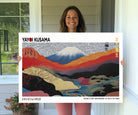 14839-MGV-CV-36X24-Framed Yayoi Kusama 1986 Wall Art Print – Japanese Wall Art Print, Wabi Sabi Yayoi Kusama Print - Vibrant Abstract Landscape Canvas Print