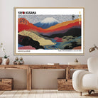14839-MGV-FC-36X24_Natural-Framed Yayoi Kusama 1986 Wall Art Print – Japanese Wall Art Print, Wabi Sabi Yayoi Kusama Print - Vibrant Abstract Landscape Canvas Print