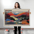 27188-MGV-CV-36X24-Framed Yayoi Kusama 1986 Wall Art Print – Japanese Wall Art Print, Wabi Sabi Yayoi Kusama Print - Vibrant Abstract Landscape Canvas Print