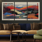 27188-MGV-CV-36X24-Framed Yayoi Kusama 1986 Wall Art Print – Japanese Wall Art Print, Wabi Sabi Yayoi Kusama Print - Vibrant Abstract Landscape Canvas Print