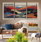 27188-MGV-CV-36X24-Framed Yayoi Kusama 1986 Wall Art Print – Japanese Wall Art Print, Wabi Sabi Yayoi Kusama Print - Vibrant Abstract Landscape Canvas Print