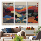 27188-MGV-CV-36X24-Framed Yayoi Kusama 1986 Wall Art Print – Japanese Wall Art Print, Wabi Sabi Yayoi Kusama Print - Vibrant Abstract Landscape Canvas Print