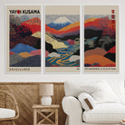 27188-MGV-CV-36X24-Framed Yayoi Kusama 1986 Wall Art Print – Japanese Wall Art Print, Wabi Sabi Yayoi Kusama Print - Vibrant Abstract Landscape Canvas Print