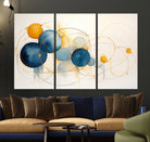 36188-MGV-CV-36X24-Geometric Blue Orange Abstract Wall Art Canvas, Geometric Blue Orange Canvas Print