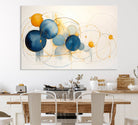 36188-MGV-CV-36X24-Geometric Blue Orange Abstract Wall Art Canvas, Geometric Blue Orange Canvas Print