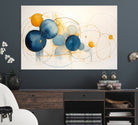 36188-MGV-CV-36X24-Geometric Blue Orange Abstract Wall Art Canvas, Geometric Blue Orange Canvas Print
